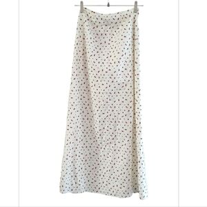 Princess Polly Cream and Red Floral On The Radio Maxi Skirt Size 2
